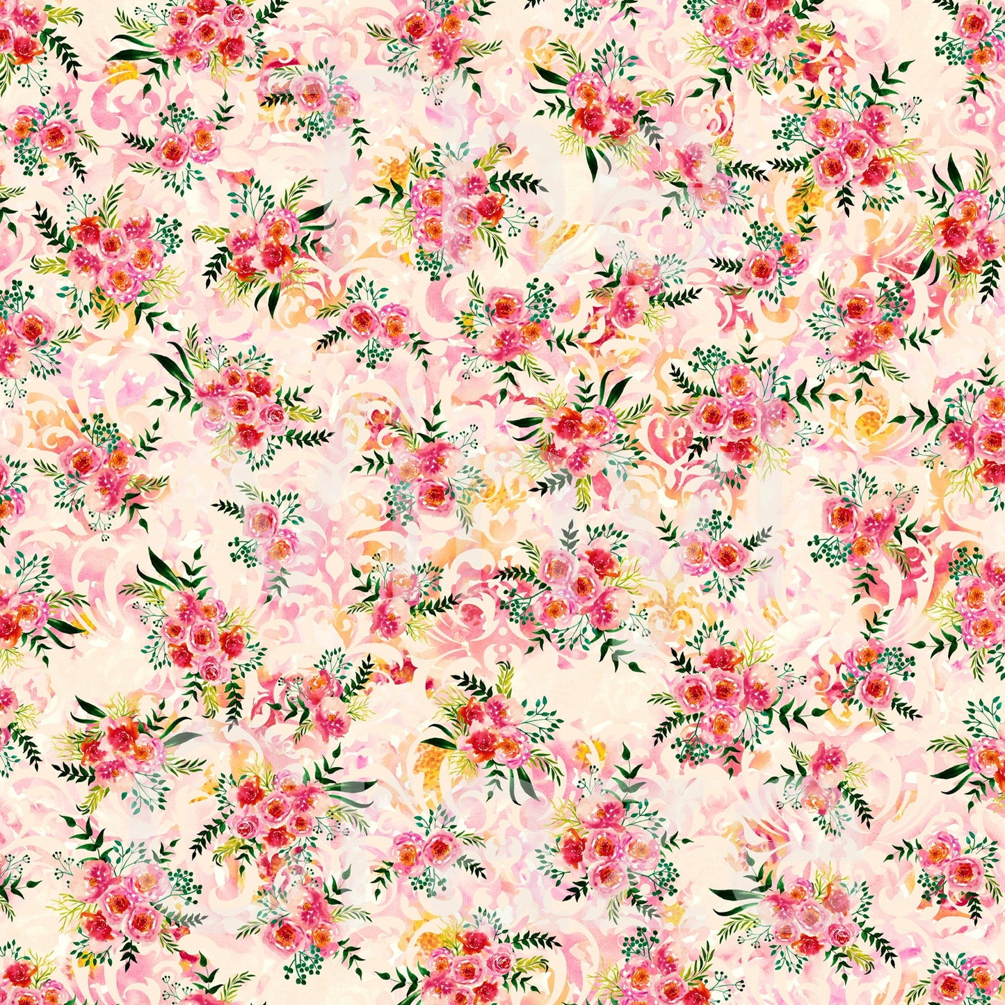 Watercolor Floral Coordinating - Adhesive Vinyl 12x12 Sheet