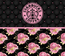 SB Pink Floral On Black - Adhesive Vinyl Wrap