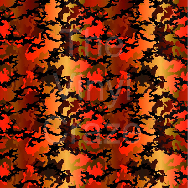 Fall Camouflage - Adhesive Vinyl 12x12 Sheet
