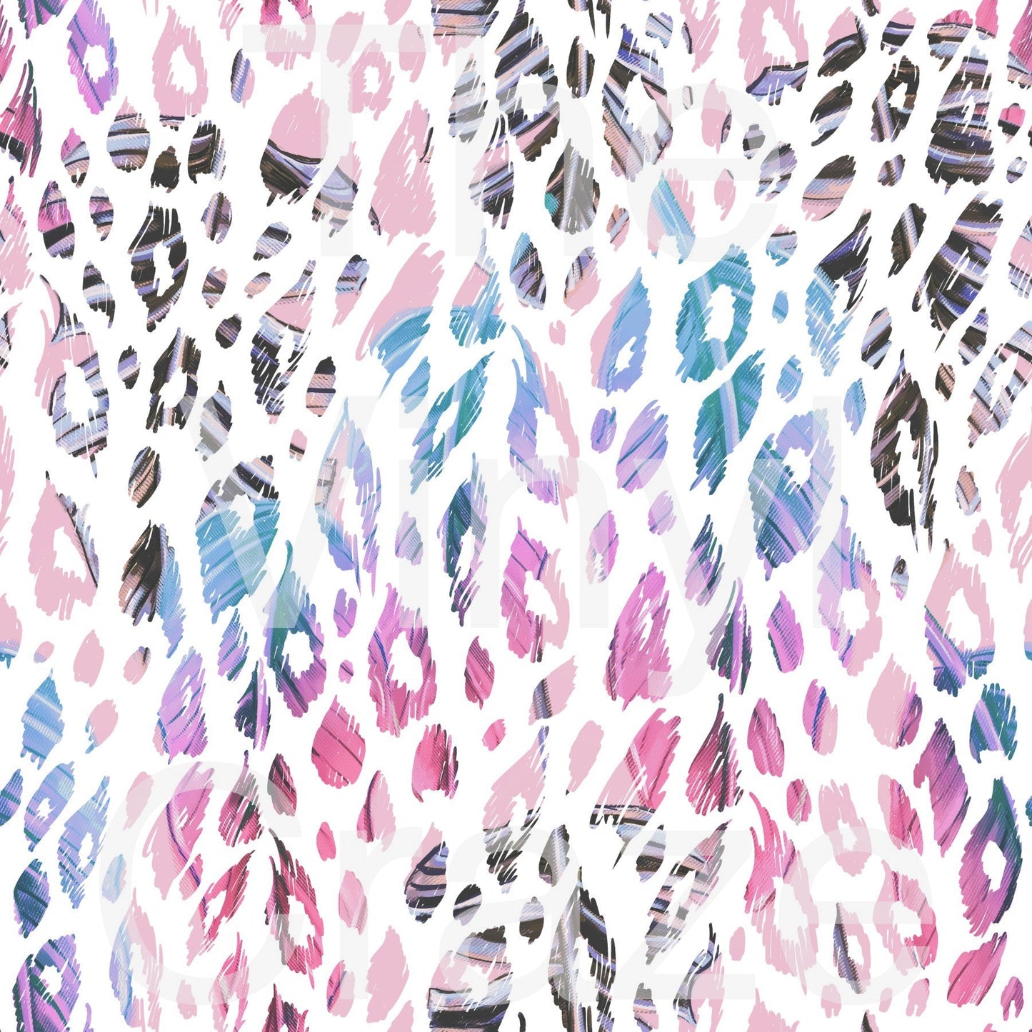 Feather Leopard - Adhesive Vinyl 12x12 Sheet