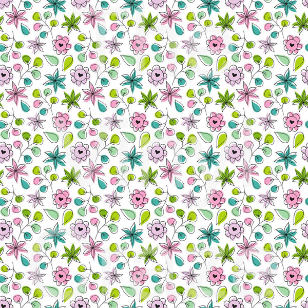 Hand Drawn Petal Coordinating - Adhesive Vinyl 12x12 Sheets