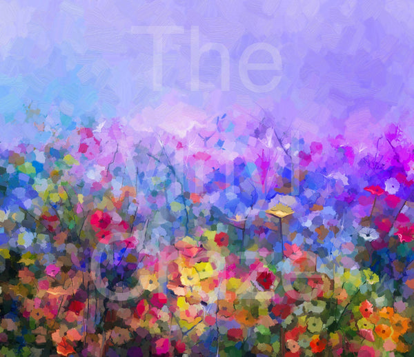Oil Daisies On Purple - Adhesive Vinyl Wrap