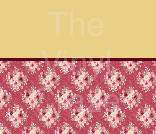 Yellow And Blush Floral - Adhesive Vinyl Wrap