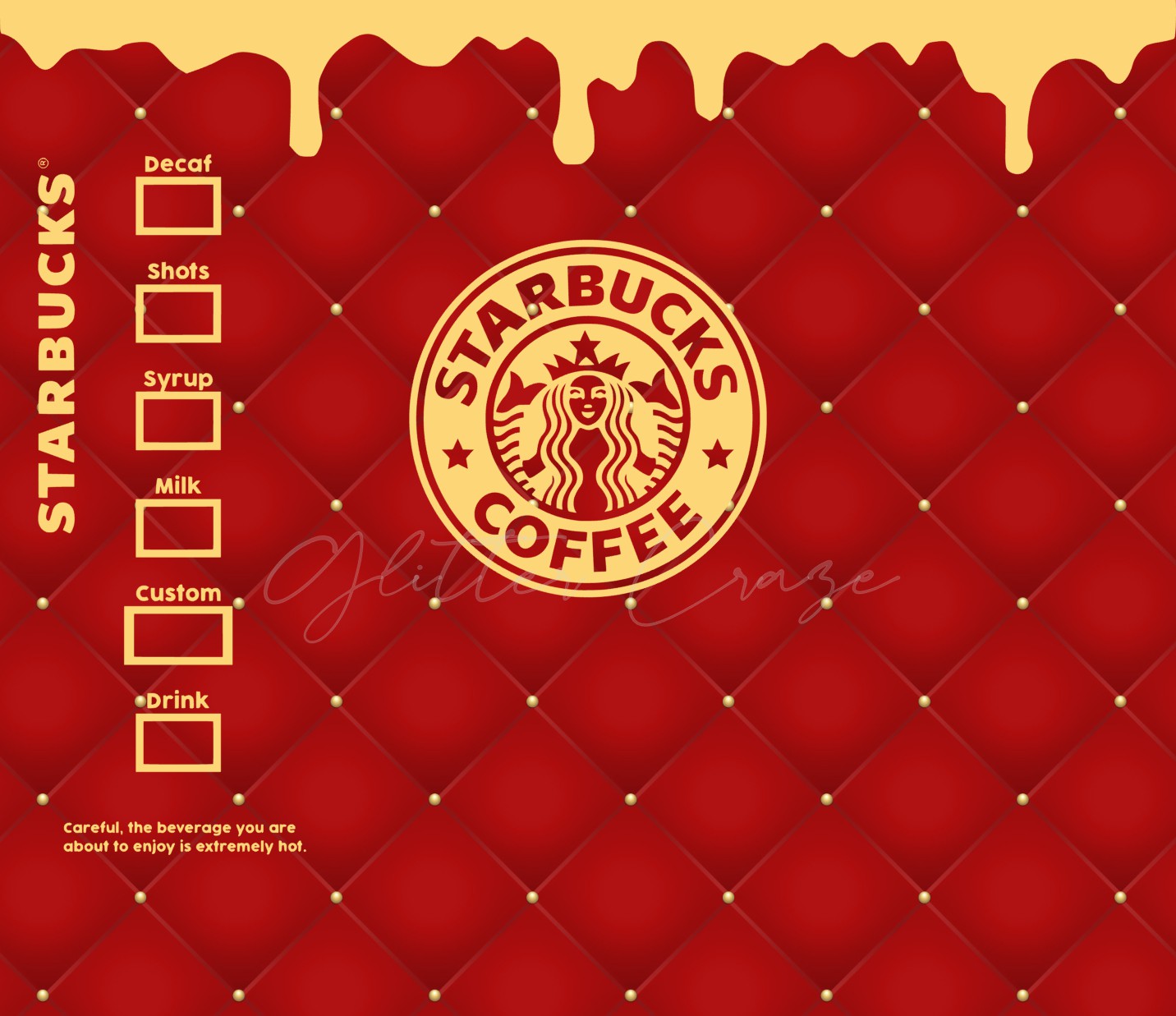 Starbux Red Drip  - Adhesive Vinyl Wrap