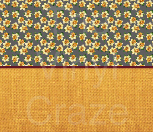 Burlap Daisy Skinny - Adhesive Vinyl Wrap