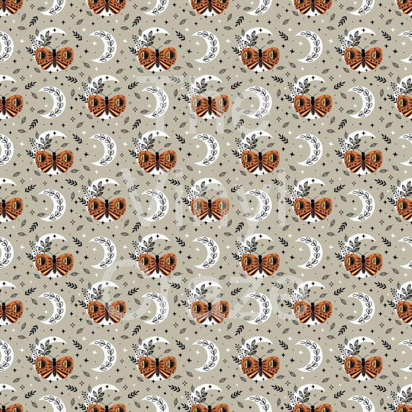 Butterflies And Moons - Adhesive Vinyl 12x12 Sheet