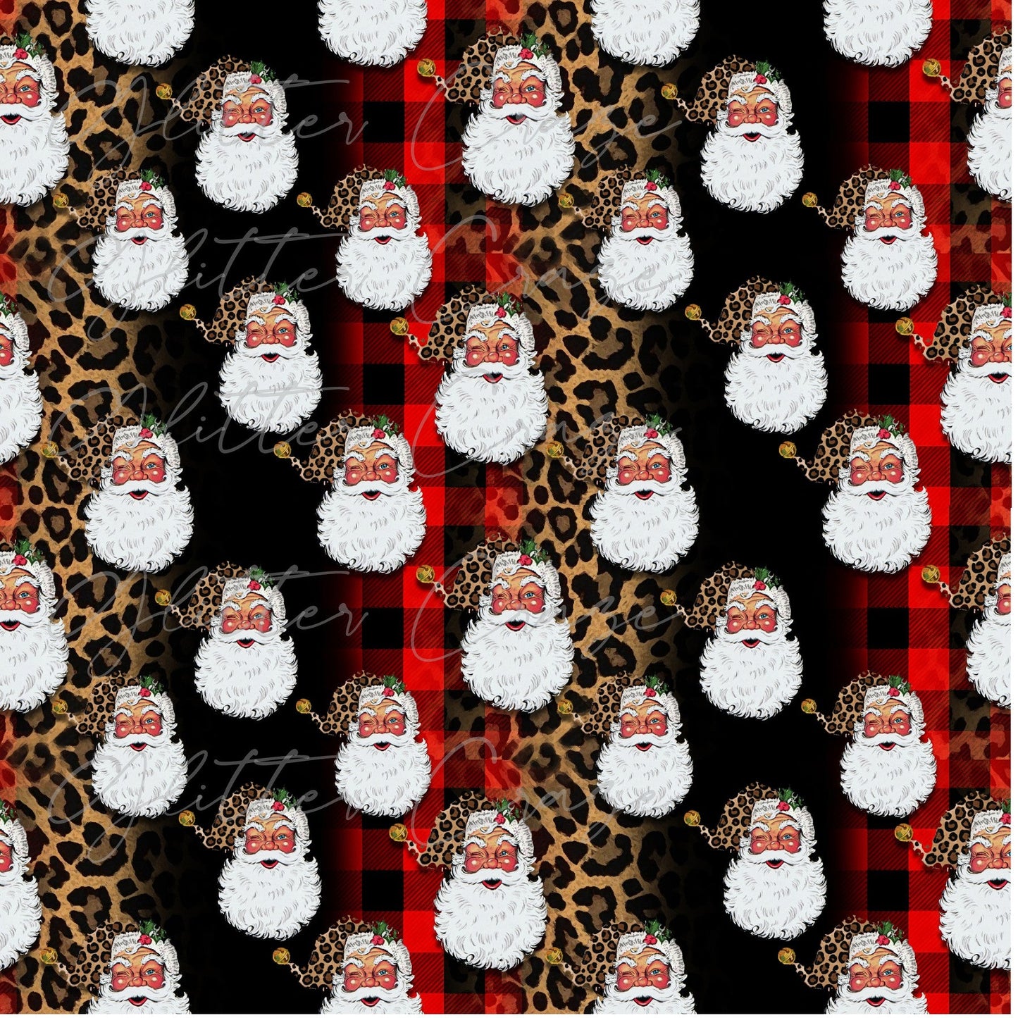 Cheetah Santa - Adhesive Vinyl Sheets