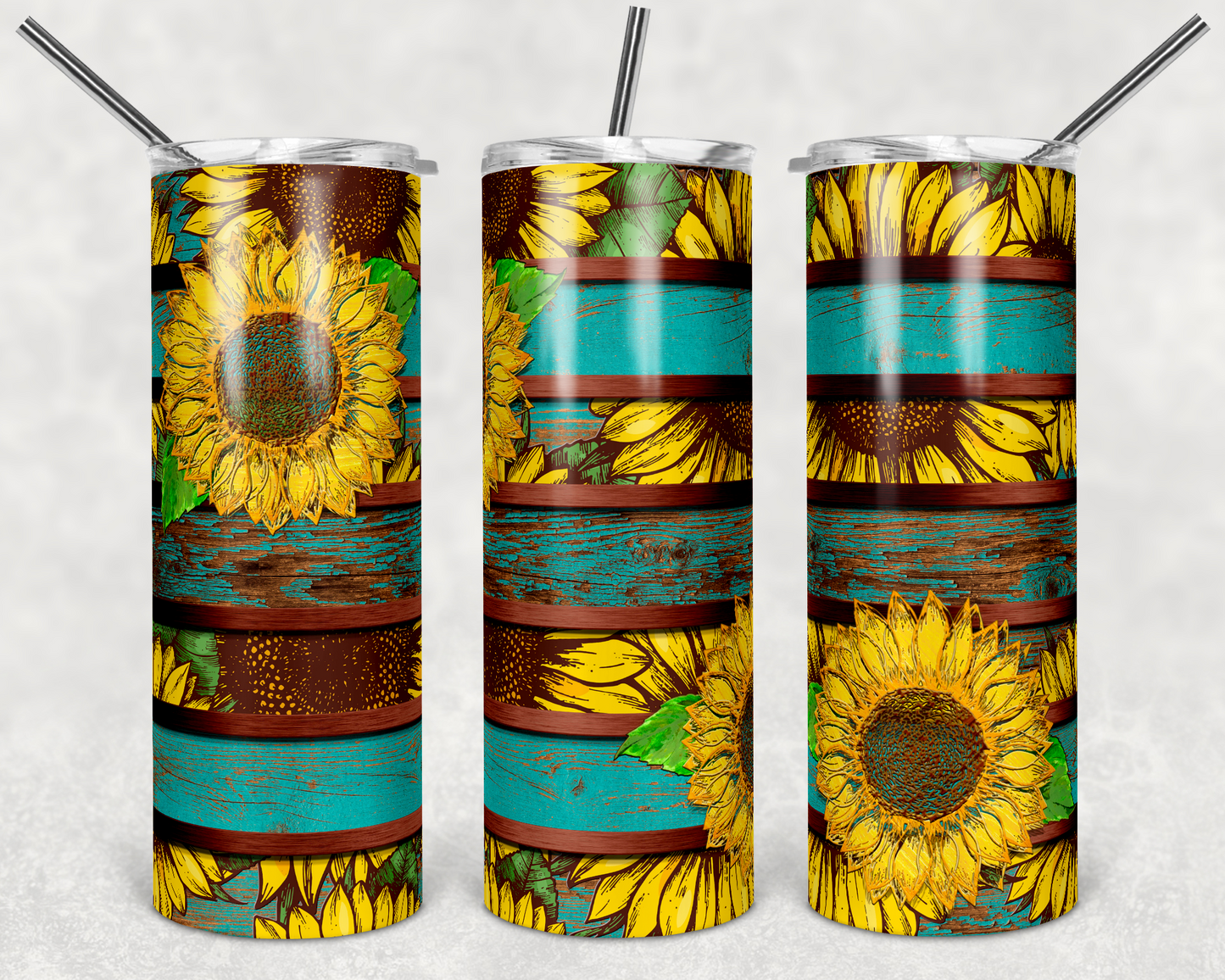 Sunflower Teal - Adhesive Vinyl Wrap