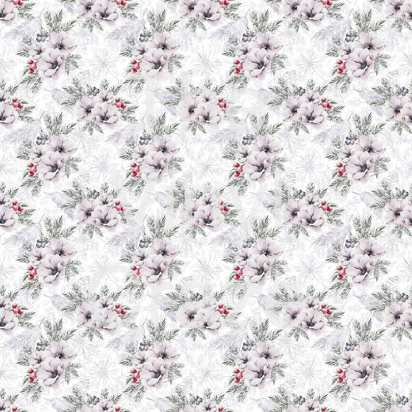 Winter Snowflake Flowers- Adhesive Vinyl 12x12 Sheet