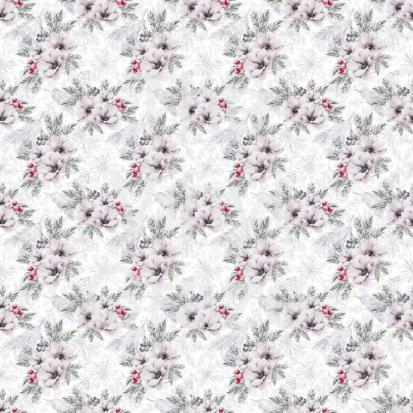 Winter Snowflake Flowers- Adhesive Vinyl 12x12 Sheet