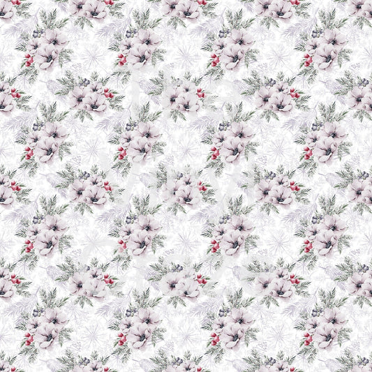 Winter Snowflake Flowers- Adhesive Vinyl 12x12 Sheet