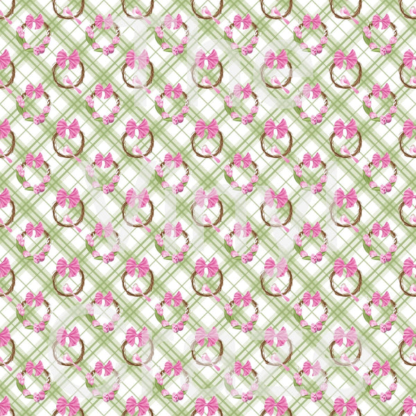 Green Plaid Easter Wreaths - Adhesive Vinyl 12x12 Sheet