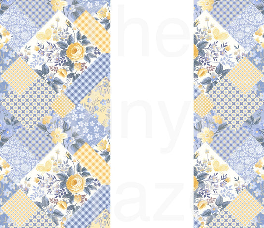 Baby Blue Patchwork - Adhesive Vinyl Wrap