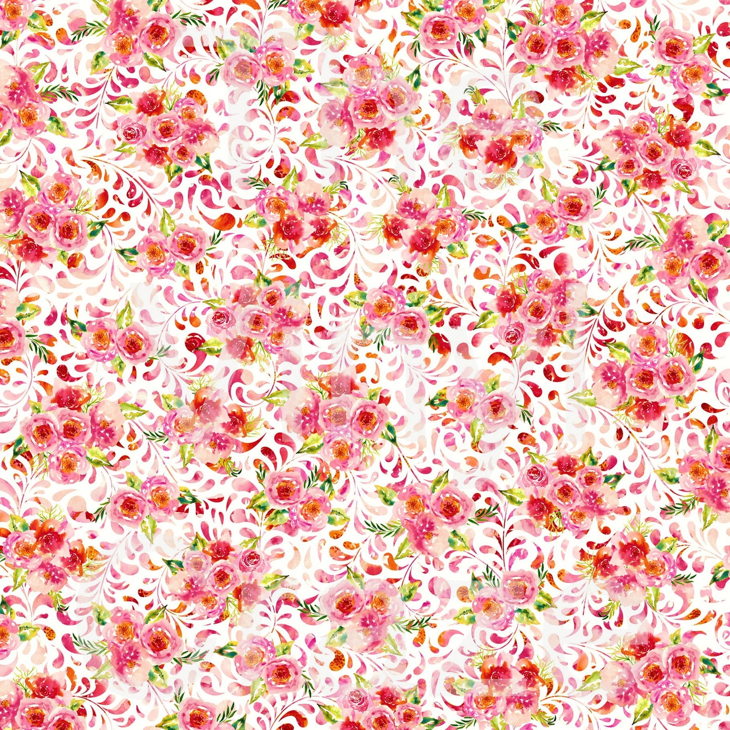 Watercolor Floral Coordinating - Adhesive Vinyl 12x12 Sheet