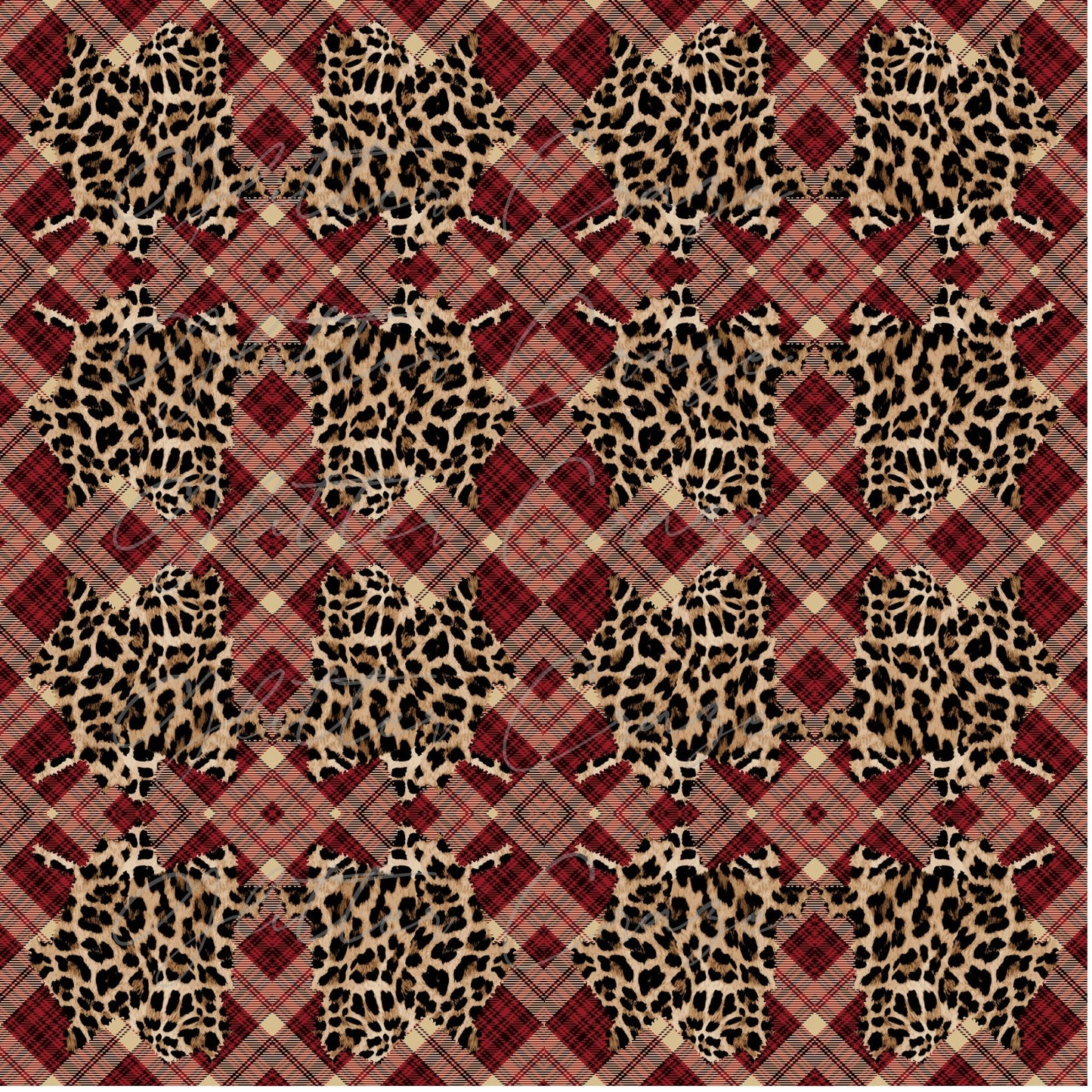 Leopard Plaid - Adhesive Vinyl Sheets