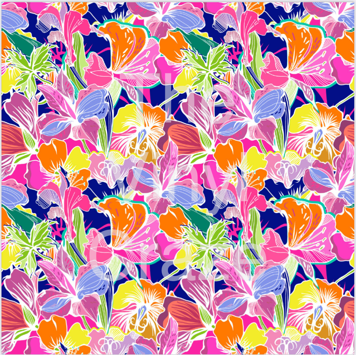 Bright Abstract Floral - Adhesive Vinyl 12x12 Sheet