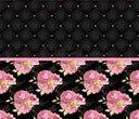 Pink Floral On Black - Adhesive Vinyl Wrap