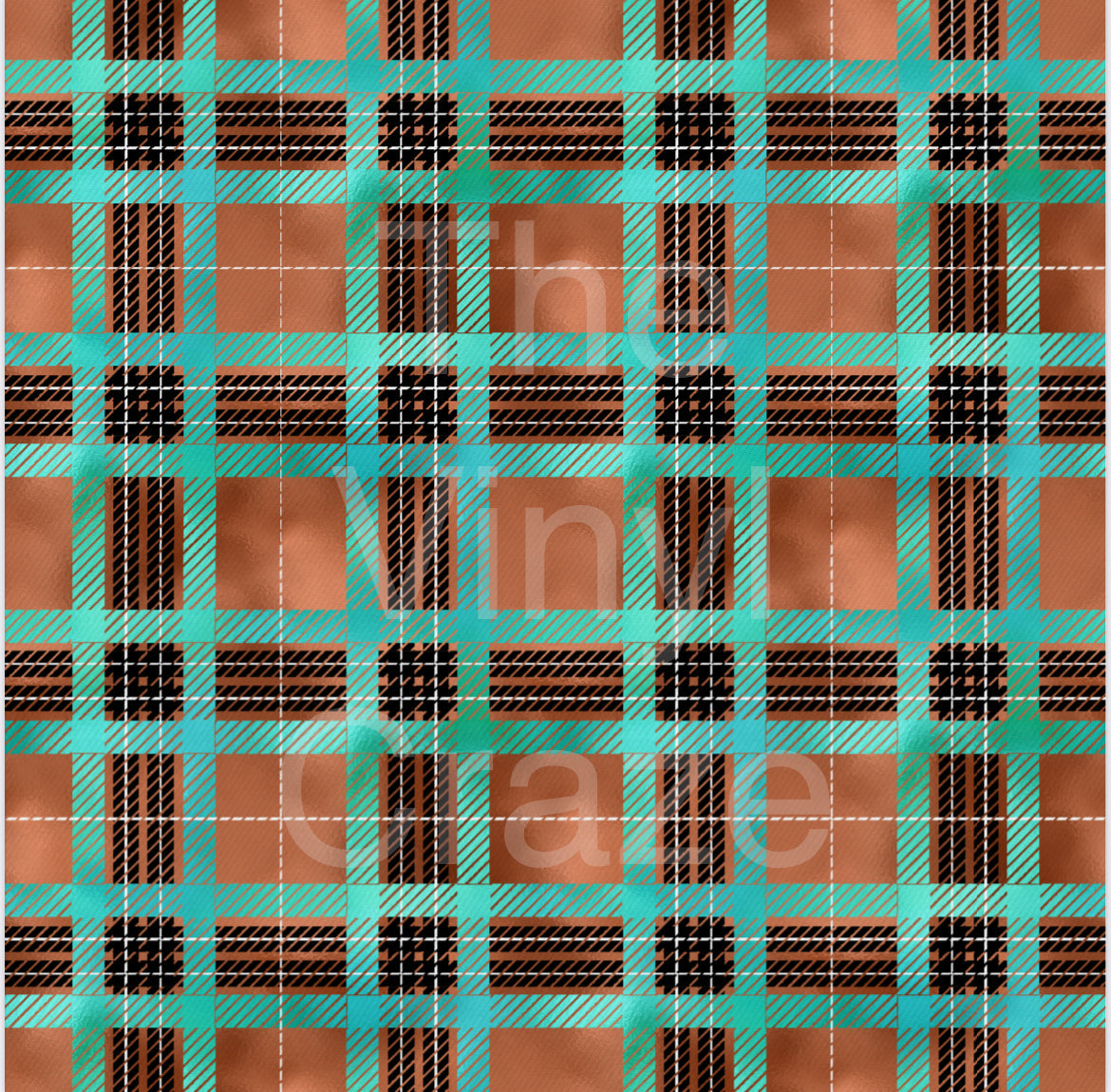 Copper Teal Plaid - Adhesive Vinyl Wrap