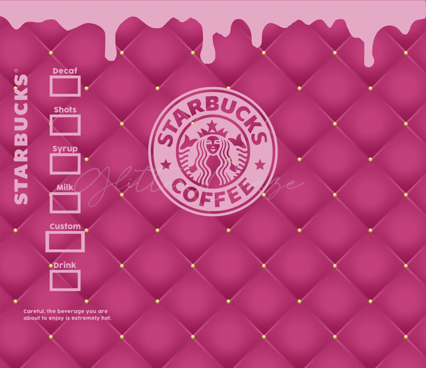 Starbux Hot Pink Drip - Adhesive Vinyl Wrap