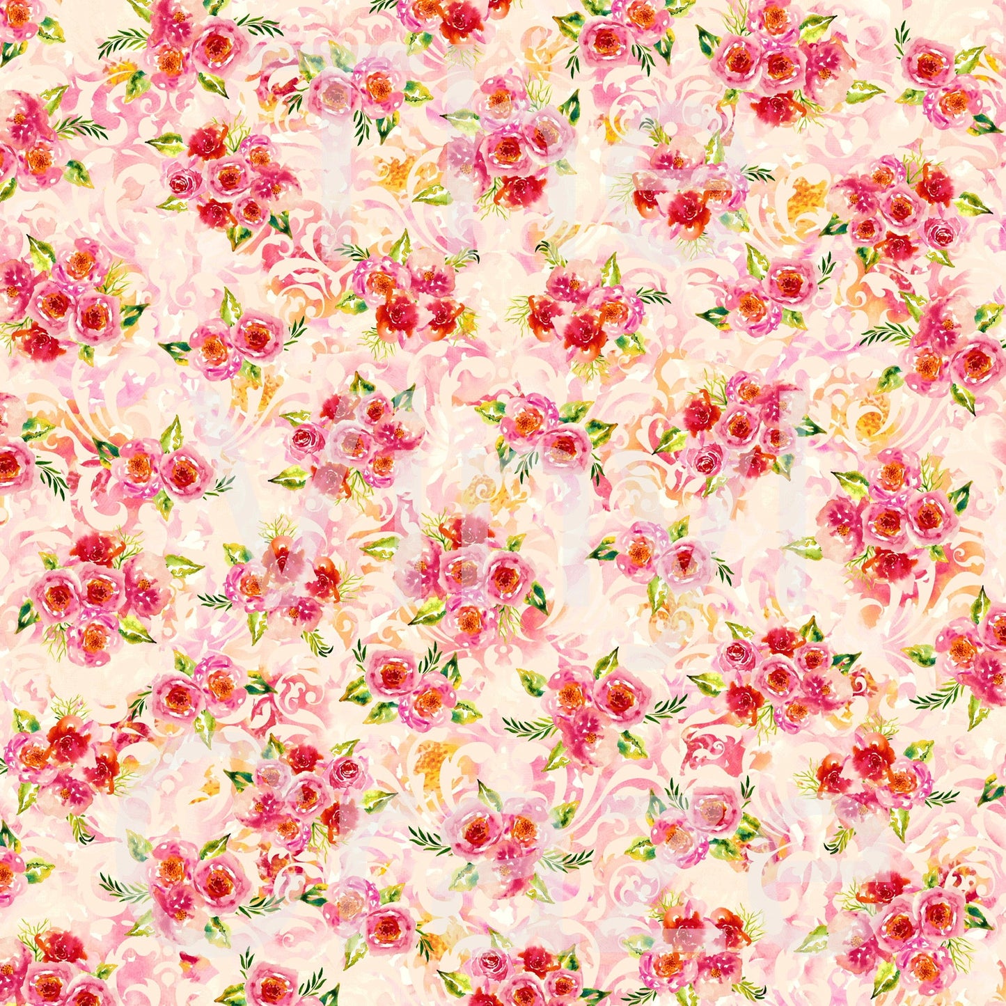 Watercolor Floral Coordinating - Adhesive Vinyl 12x12 Sheet