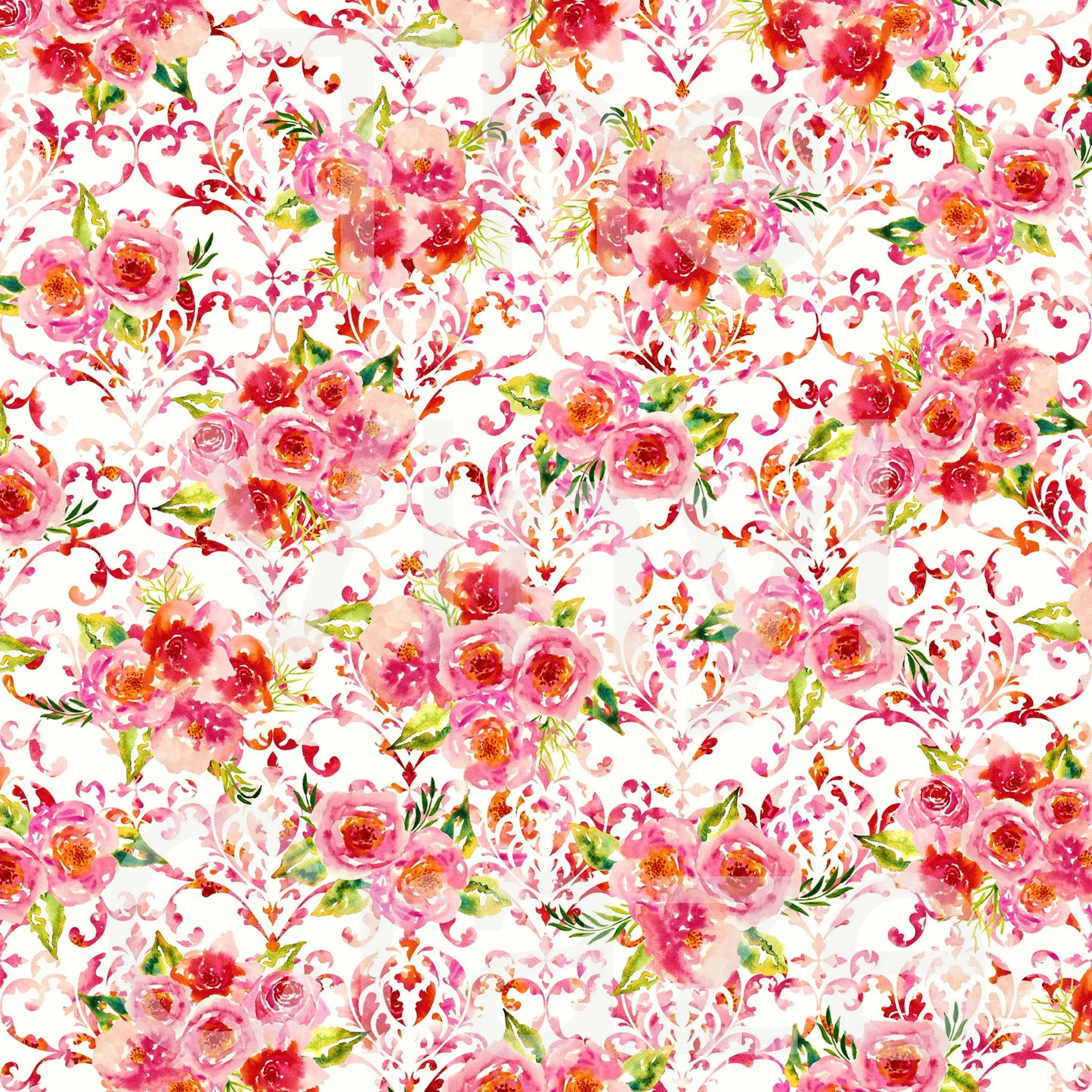 Watercolor Floral Coordinating - Adhesive Vinyl 12x12 Sheet