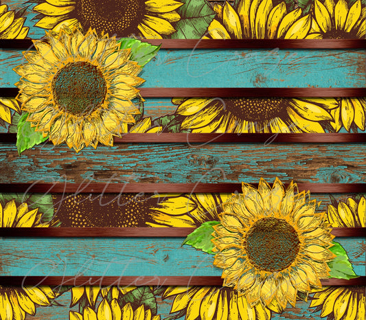 Sunflower Teal - Adhesive Vinyl Wrap