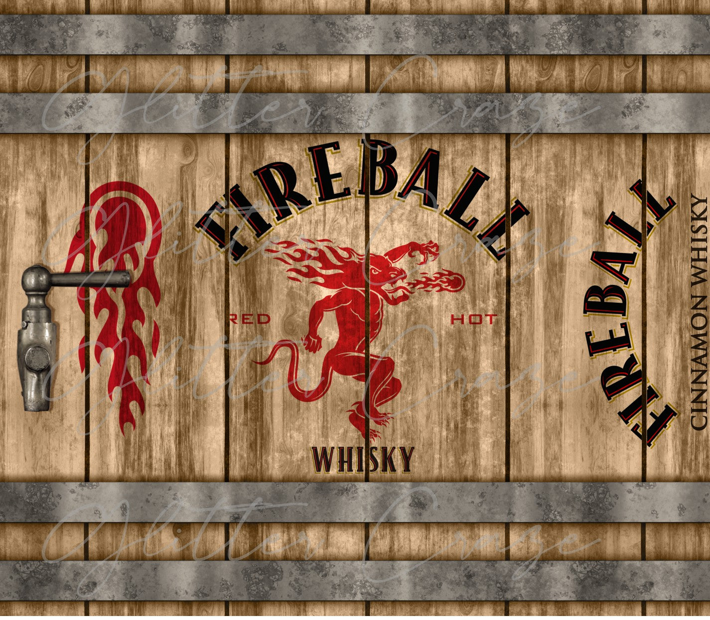 Fireball Whiskey - Adhesive Vinyl Wrap