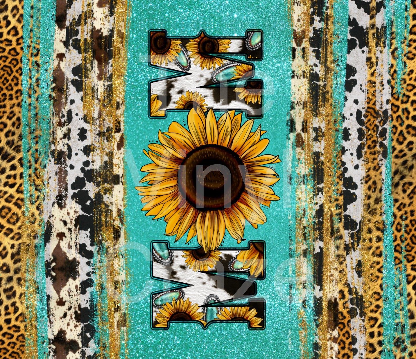 Mom Sunflower Animal  - Adhesive Vinyl Wrap