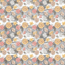 Flowers On Gray Swish - Adhesive Vinyl 12x12 Sheet
