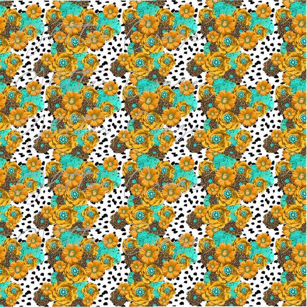Floral And Spots - Adhesive Vinyl Sheets