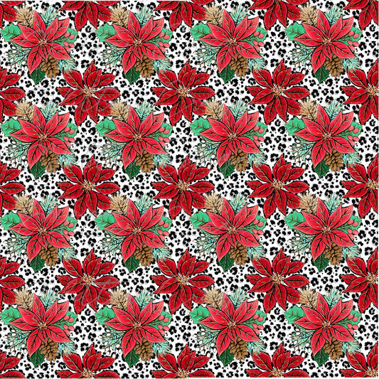 Leopard Poinsettia - Adhesive Vinyl Sheets