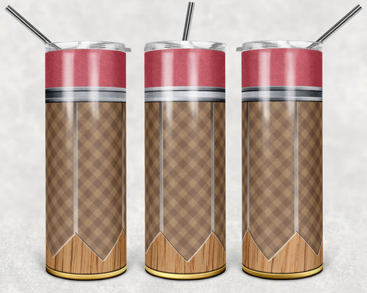 Mens Pencil Brown Gingham - Adhesive Vinyl Wrap