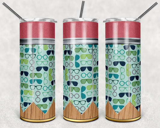 Mens Pencil Glasses - Adhesive Vinyl Wrap