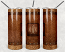 Tooled Leather Monogram - Adhesive Vinyl Wrap