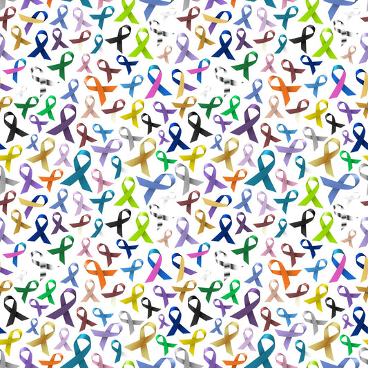 Multi-color Awareness Ribbons - Adhesive Vinyl 12x12 Sheet