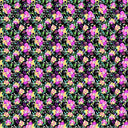 Neon Flowers On Black - Adhesive Vinyl Sheets