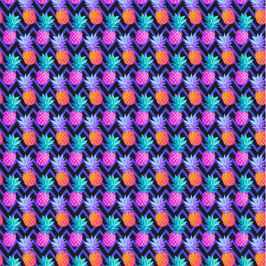 Neon Pineapple Chevron - Adhesive Vinyl Sheets