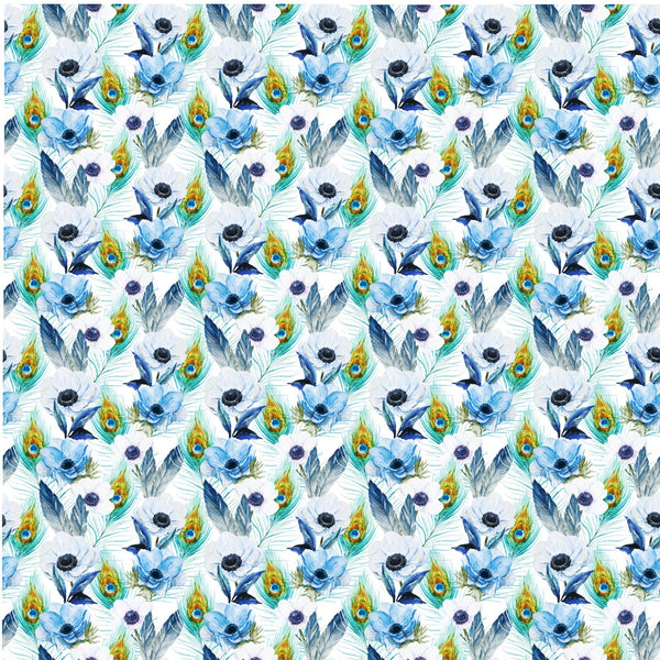 Peacock Floral - Adhesive Vinyl Sheets