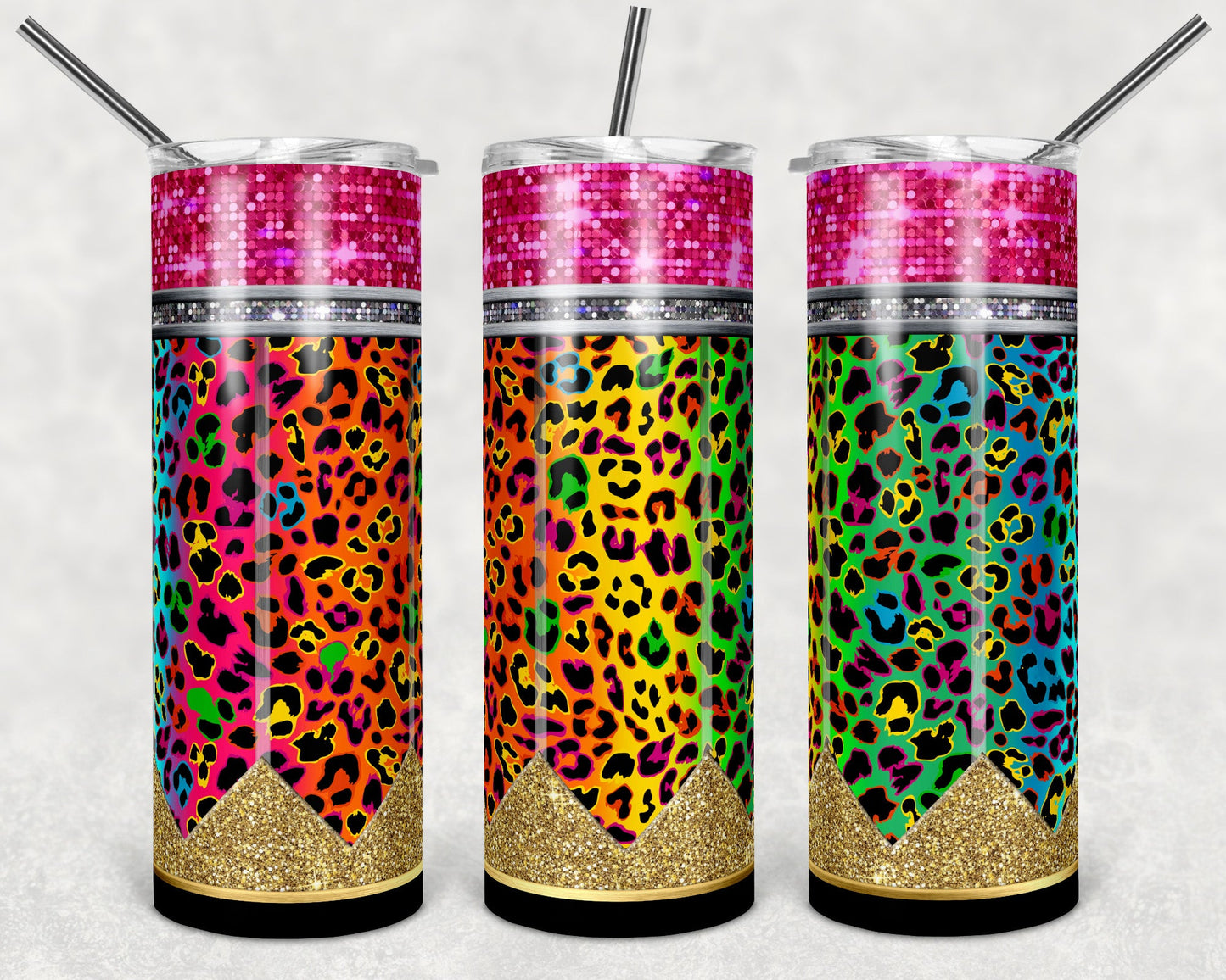 Pencil Glitter Bright Rainbow - Adhesive Vinyl Wrap