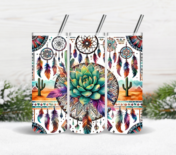 Boho Western Aztec Succulents - Adhesive Vinyl Wrap