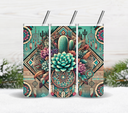 Boho Western Aztec Succulents - Adhesive Vinyl Wrap