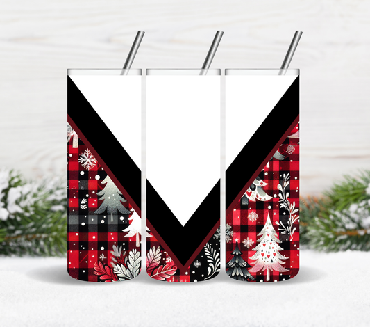 Red Winter Trees V-Split - Adhesive Vinyl Wrap
