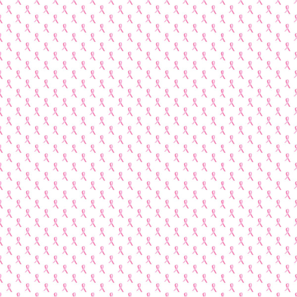 Pink On White Breast Cancer Awareness Ribbons - Adhesive Vinyl Sheets