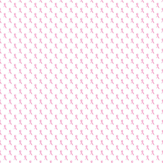 Pink On White Breast Cancer Awareness Ribbons - Adhesive Vinyl Sheets