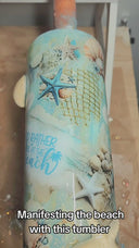 30oz Id rather be at the beach completed tumbler