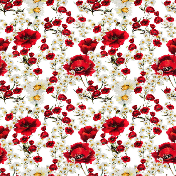 Red Floral - Adhesive Vinyl Sheets