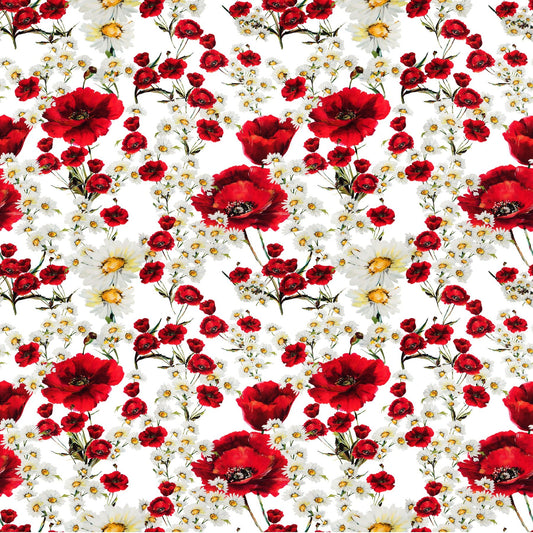 Red Floral - Adhesive Vinyl Sheets