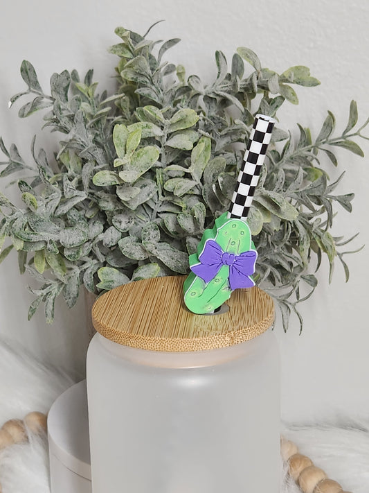 Cute Pickle - Straw topper (In Color)