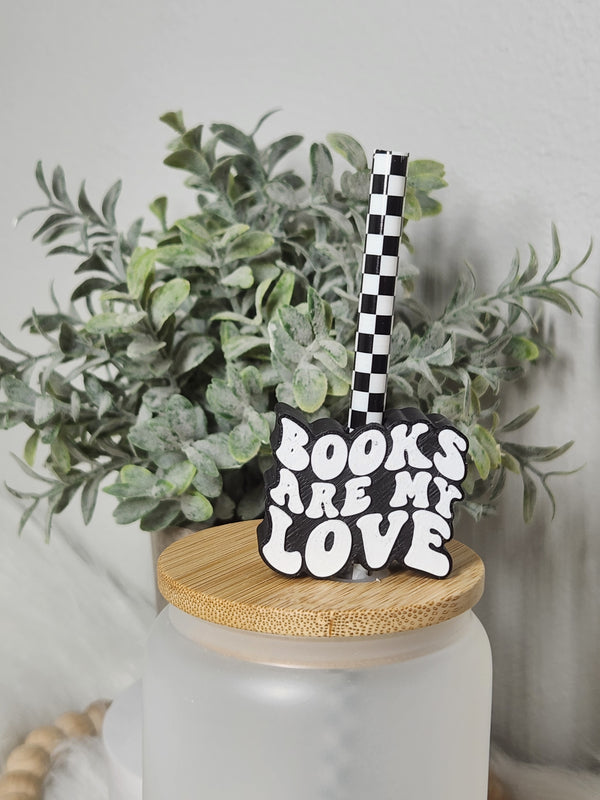 Books are My Love - Straw topper (In Color)