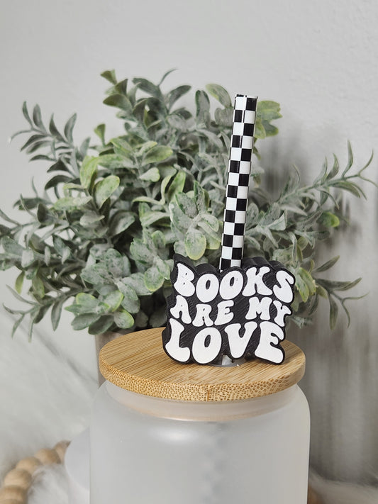 Books are My Love - Straw topper (In Color)